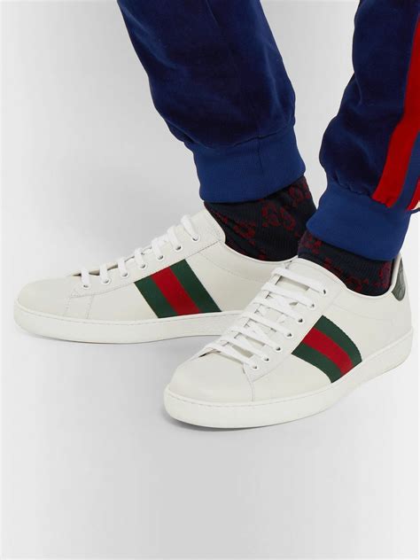 gucci ace crocodile-trimmed leather sneakers|Gucci ace sneakers price increase.